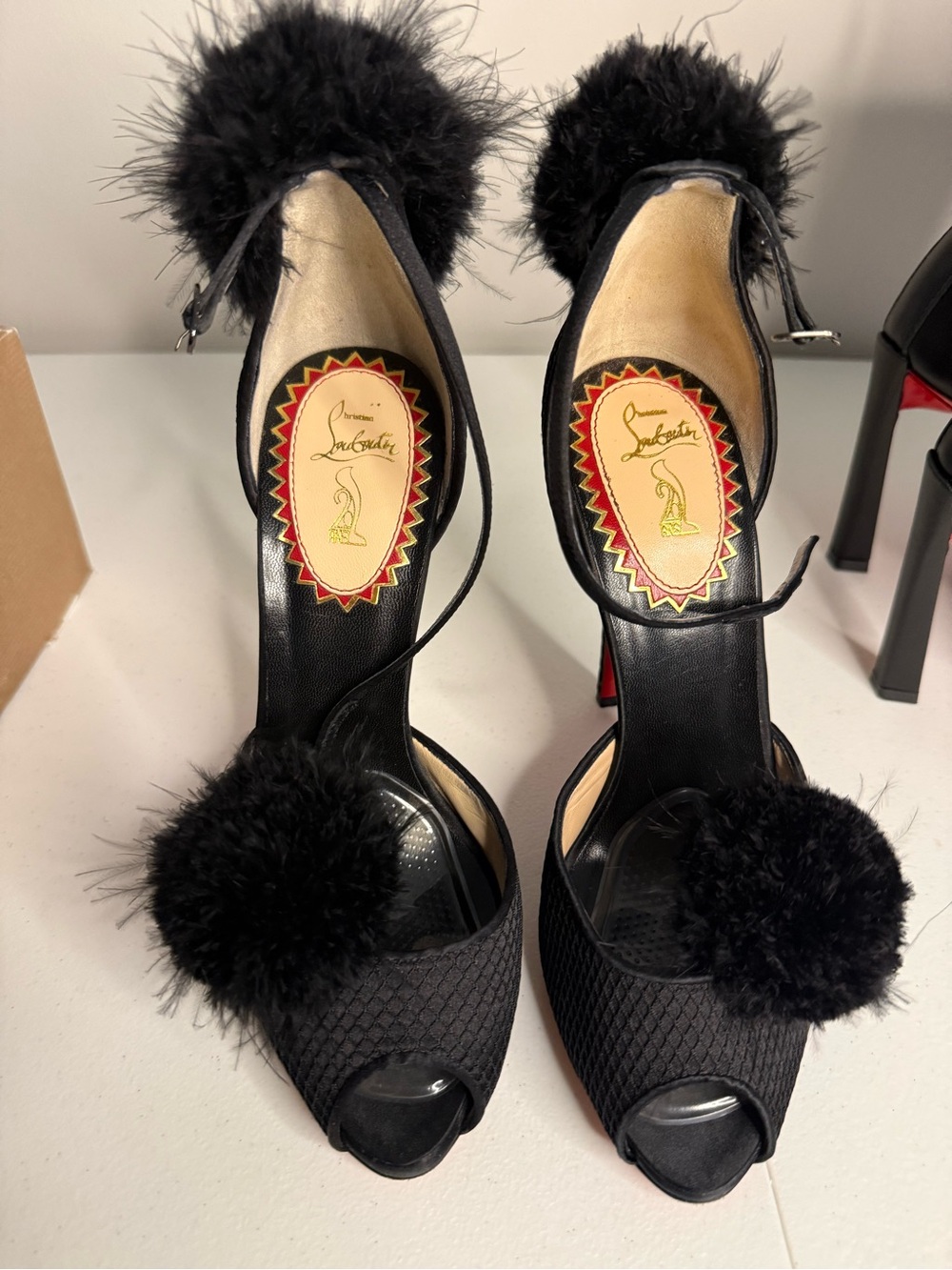 *Rare* Black Pom-Pom High Heel - Picture 2 of 3